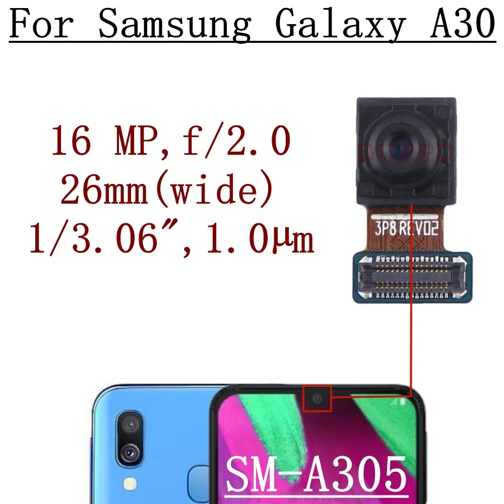 Rear Front Camera For Samsung Galaxy A30 A40 A305 A405 Frontal Selfie Wide Backside Ultrawide Back Camera Module Spare