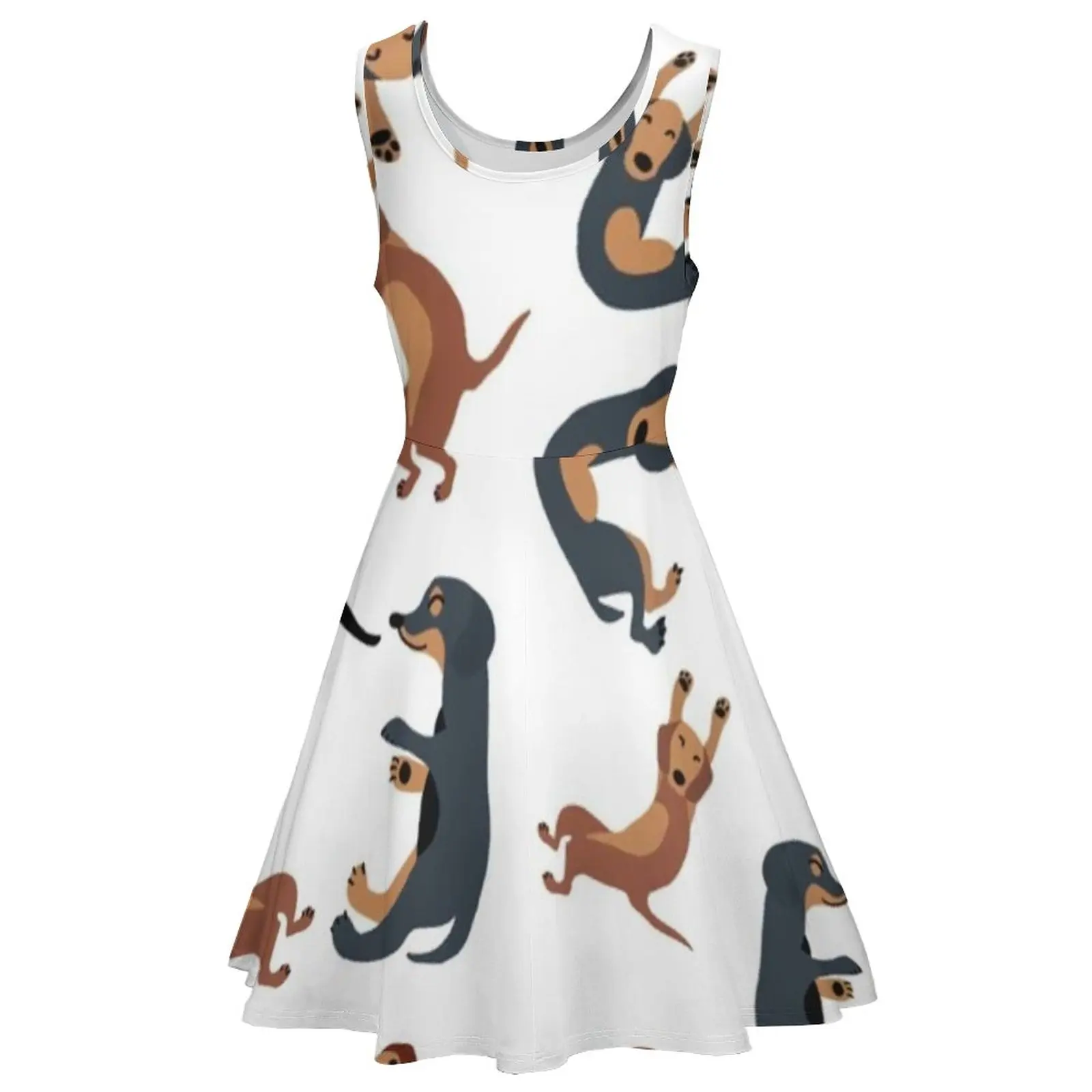 Платье с рисунком таксы, осеннее платье для девочек