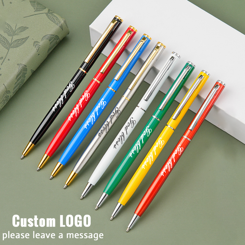  Exquisite Custom Logo Engraved Name Metal Ballpoint Pens Wedding Souvenir Gift Pens Student Graduation Gift Office Accessories 