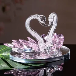 Crystal Glass Exquisite Ornaments Home Decorative Swan Wedding Decor Paperweight Figurine Gifts Crafts Table Home Decora