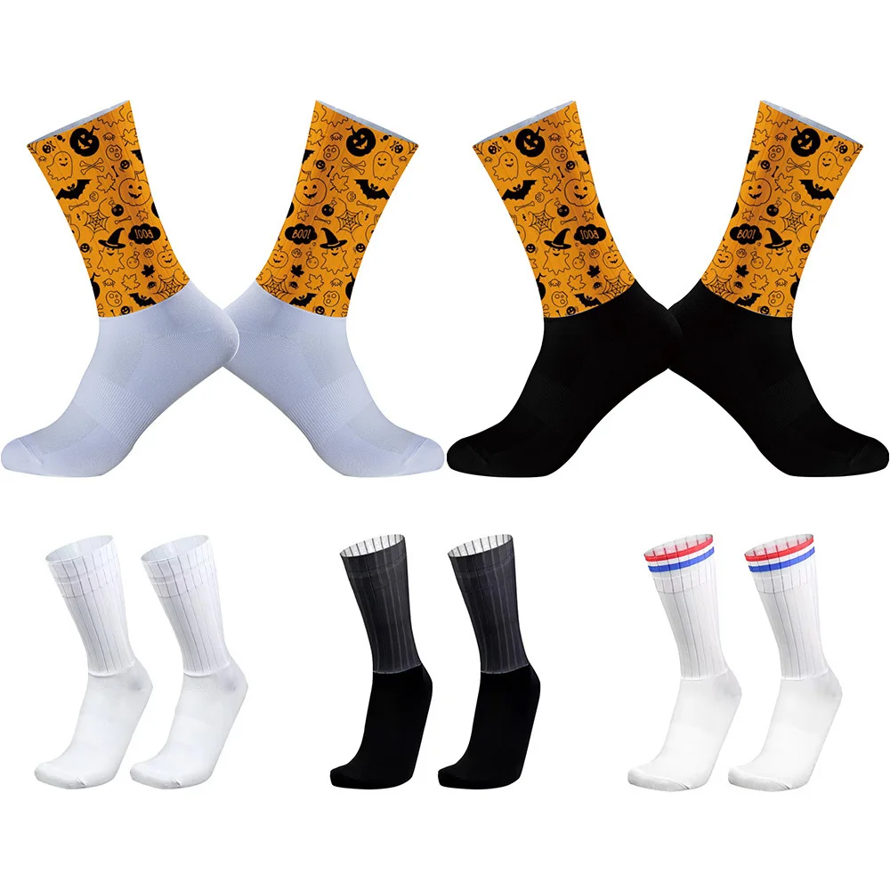 

Summer New Aero Bike Team Cycling Non-slip Breathable Socks Silica Gel Pro Racing Sports Socks Men Women Calcetines Ciclismo