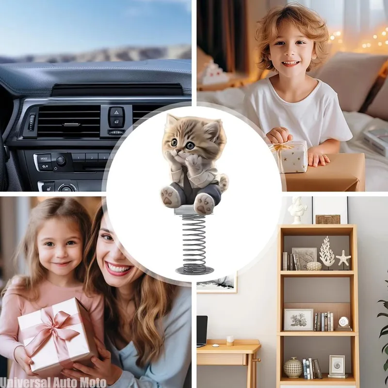 Car Decorations Cute Cat Bobble Car Dashboard Toy Decorative Interior Accessories Shake Head Dancing Toy Funny Cute Animal