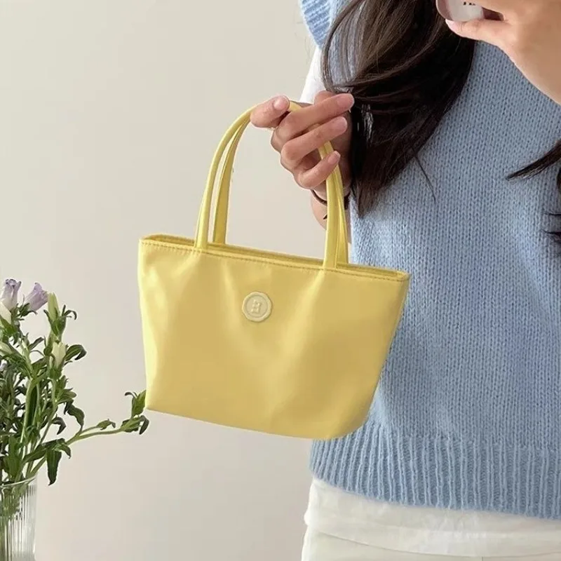 Korea Version Fashion Yellow Bag Summer Messenger Bag Women 2024 New Minimalist Handbag Mobile Phone Solid Color Cute Bags