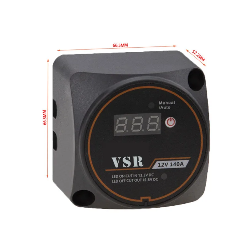 12V Car RV Yacht Black Digital Display Smart Dual Battery Isolator Controller Dual Battery Switch Sense Voltage Sensitive Relay