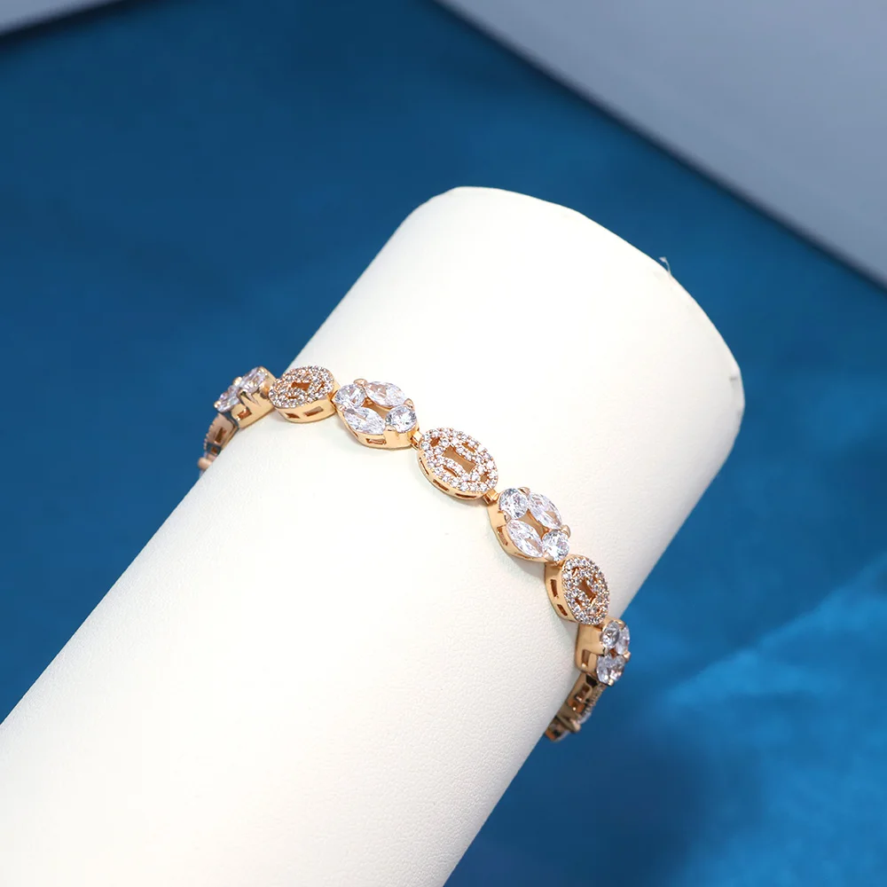 

BrideTalk Classic CZ Bracelets for Women AAA+ Cubic Zirconia European American Fashion Micro Paved Jewelry for Parties Weddings