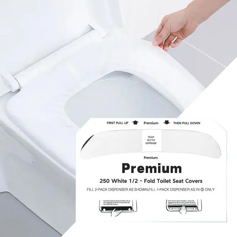 Flushable Toilet Seat Covers 250 Sheets Flushable Paper Cover For Bathroom 14x16 Inches Toilet Seat Covers For Kids Potty