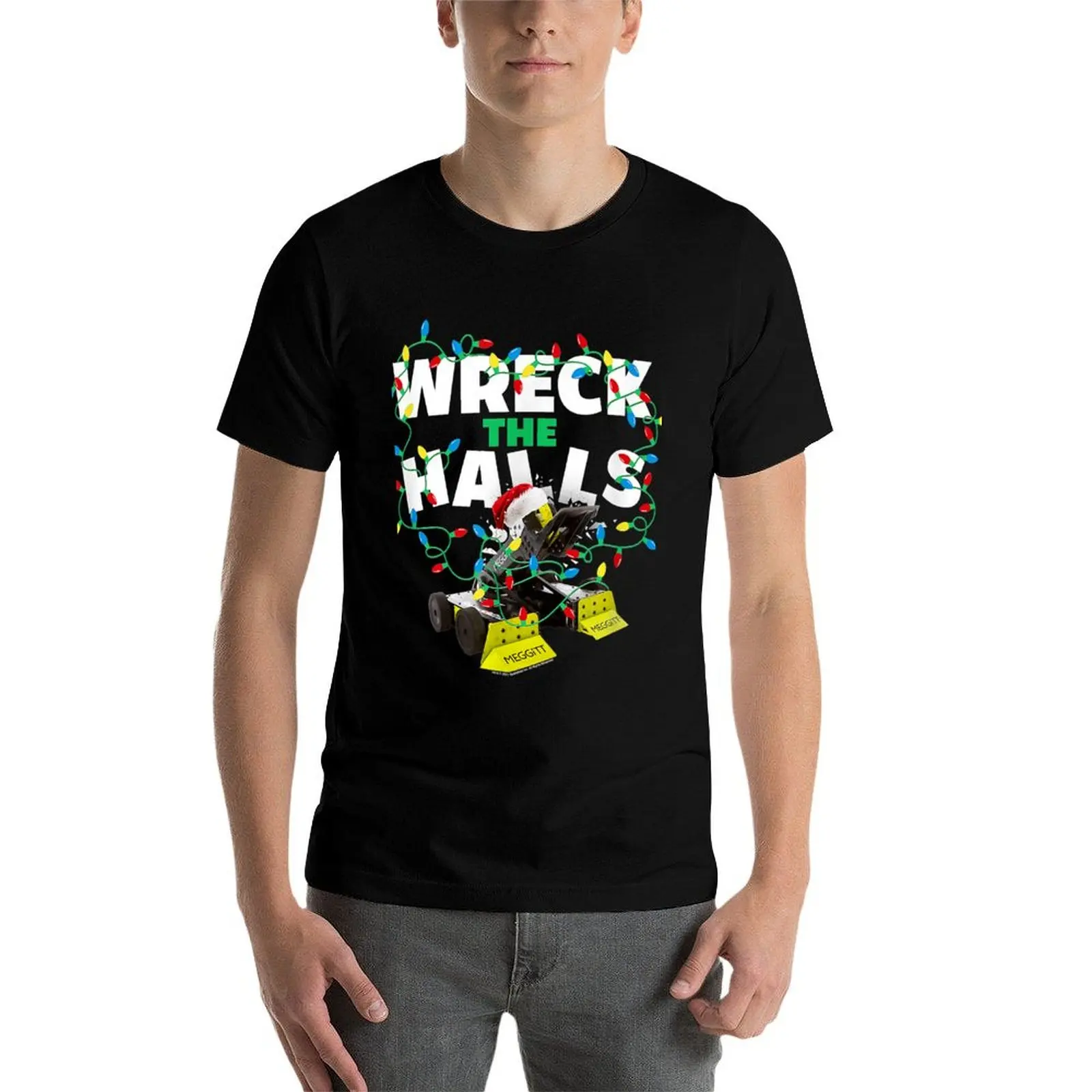 

BattleBots Christmas Robot Whiplash Wreck The Hall T-Shirt man t shirt summer man t shirt designer T-Shirt