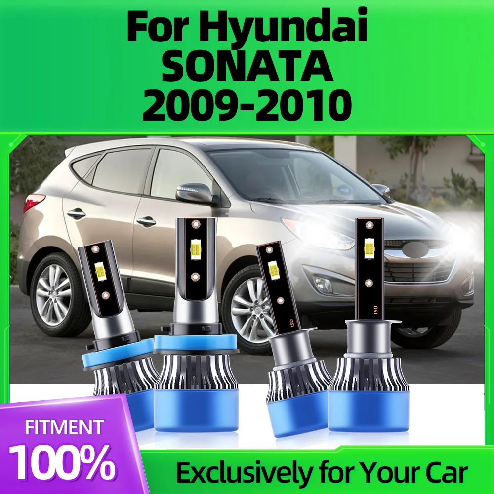 

2/4Pcs LED Car Headlight 20000LM H1 6000K H11 Turbo Lamps Light Canbus No Error 12V Plug-N-Play For Hyundai SONATA 2009 2010