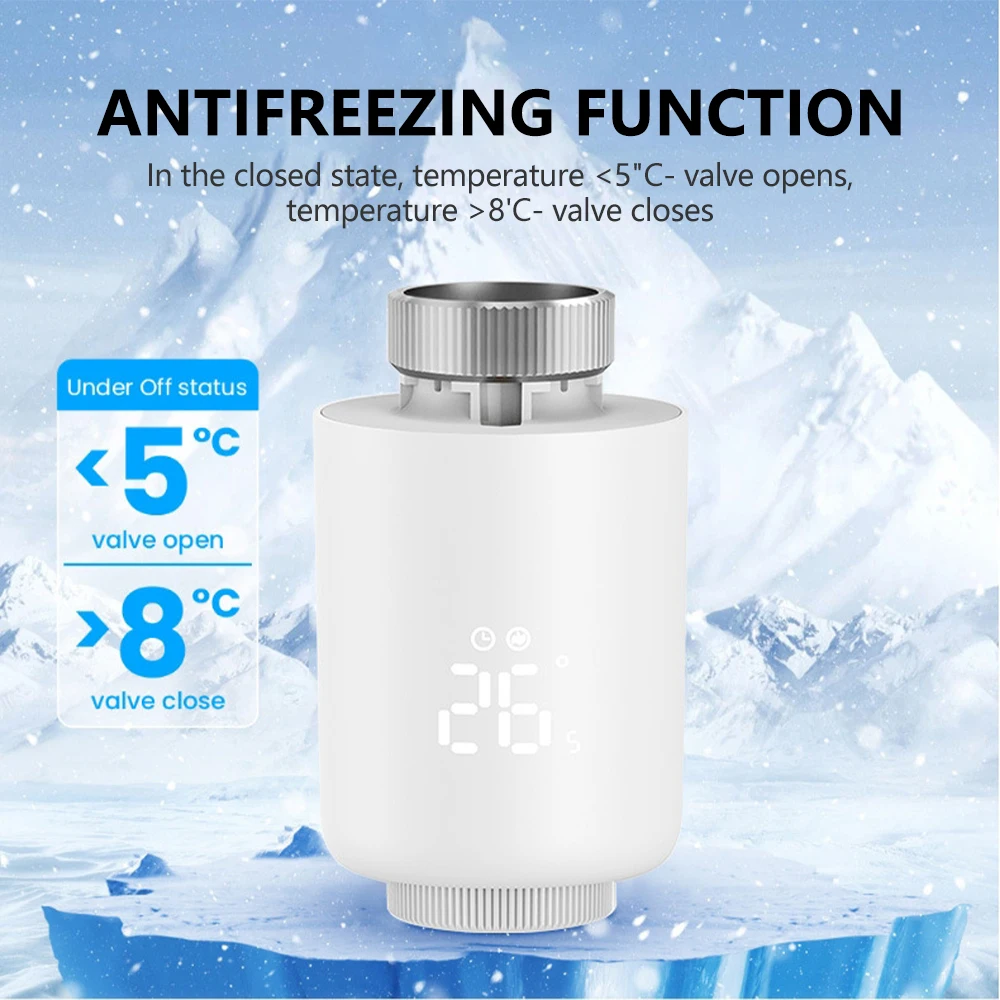 Smart Thermostat 5~35℃ Adjustable Water Floor Heating Temperature Control Valve LED Display Wireless Control For Tuya / ZigBee