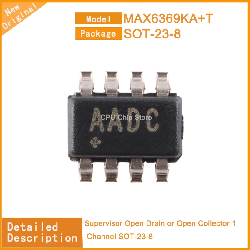 10Pcs/Lot  New Original  MAX6369KA+T  MAX6369KA  Supervisor Open Drain or Open Collector 1 Channel SOT-23-8