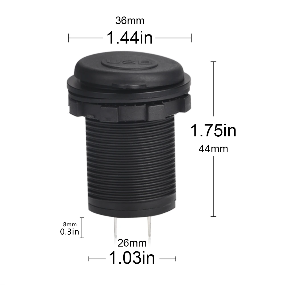 12V/24V Dual USB Charger Socket Adapter Waterproof Power Outlet 3.1A LED Digital Display for  Car Boat Marine RV Motorcycle D5