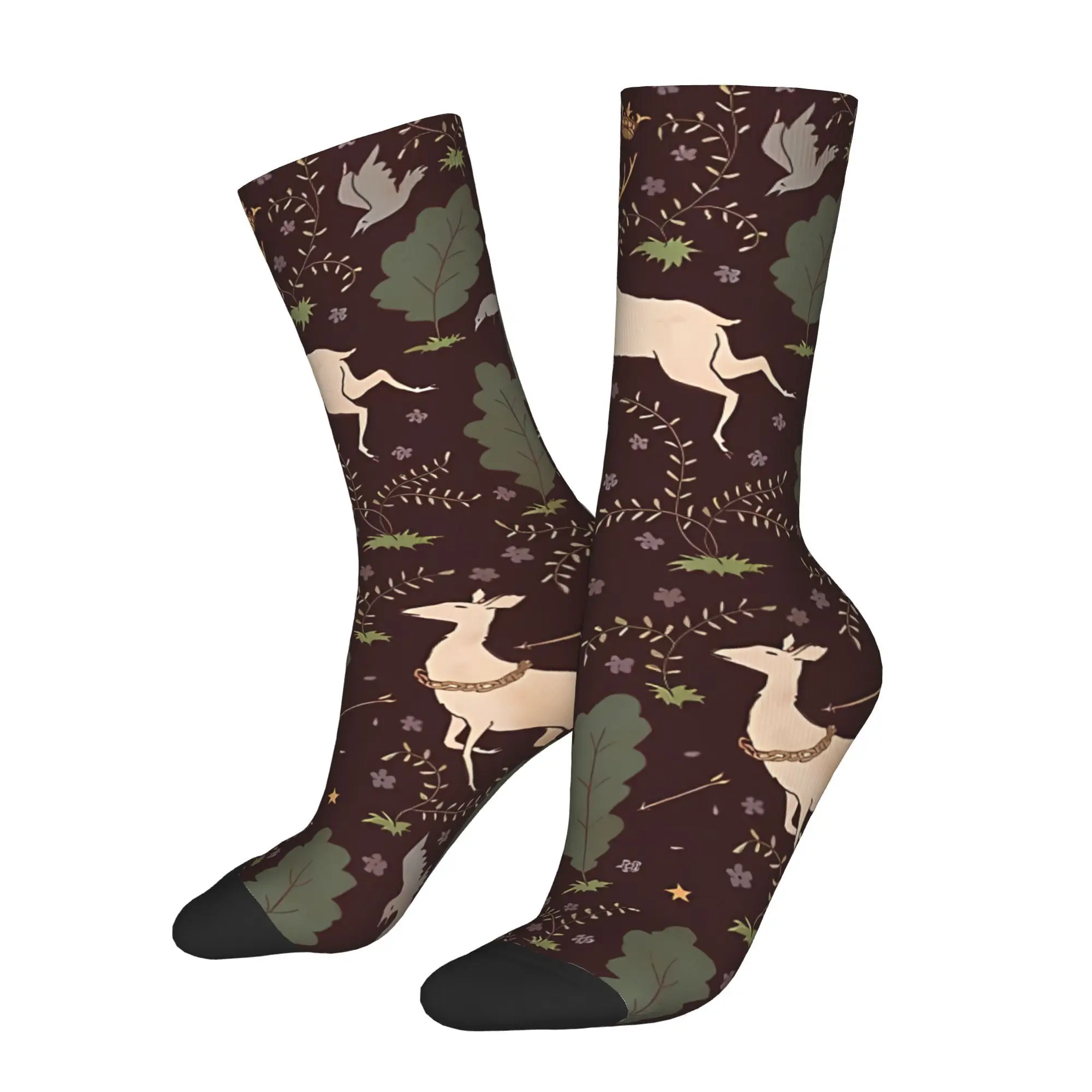 

The Running Of The Deer Brown Sock Printed Man Polyester