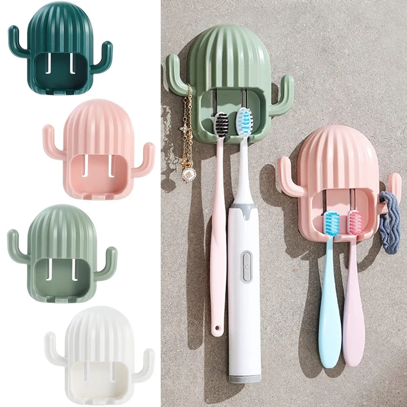 Bathroom Toothbrush Holder 2In1 Modern Wall Mounted Toothbrush Holder With 2 Hooks Bathroom Home Rack Cute Home Supplies