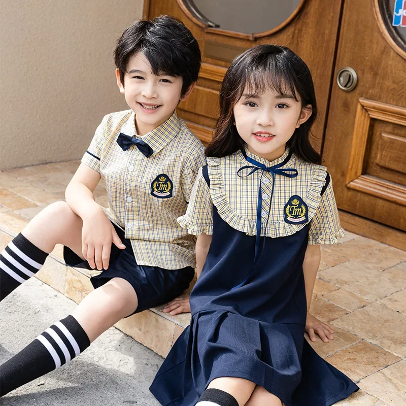 Kindergarten uniforms  set Primary school class uniforms Children's summer chorus performance uniforms