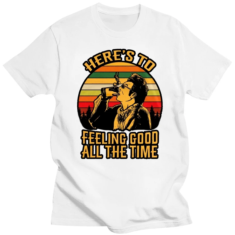 Here’s To Feeling Good All The Time Kramer Seinfeld Vintage Retro Black T-shirt