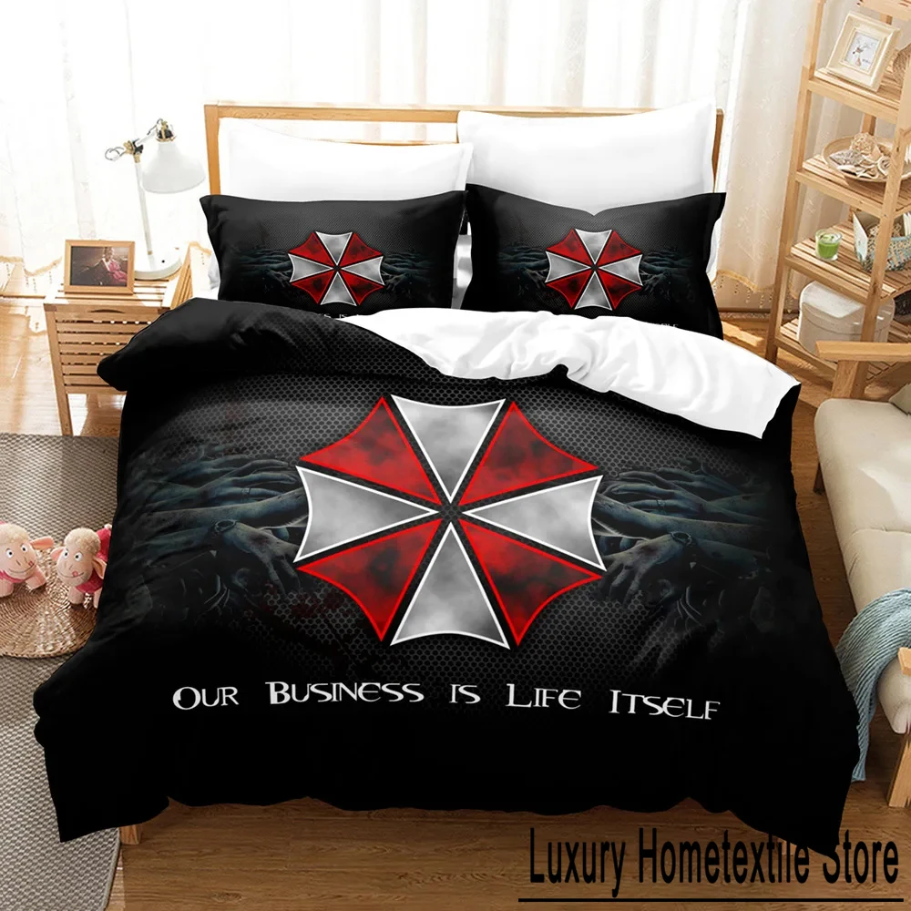 Corporation Red Umbrella 2/3pcsBedding Set Boys Girls Twin Queen Size Duvet Cover Pillowcase Bed Kids Adult Fashion Home Textile