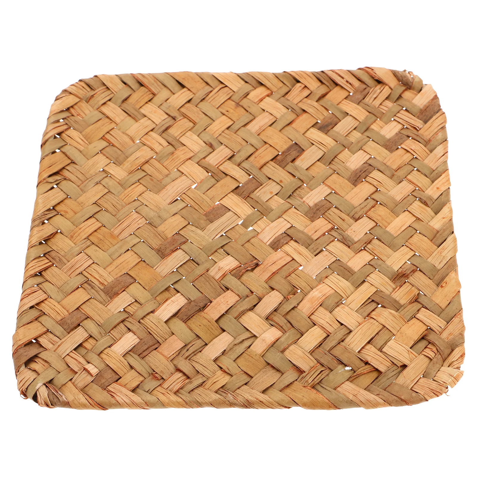 

1pcs Seagrass Placemats 14X14 Cm Retro Woven Table Mats Non-Slip Heat Insulated Rattan Dining Placemats For Kitchen Coffee