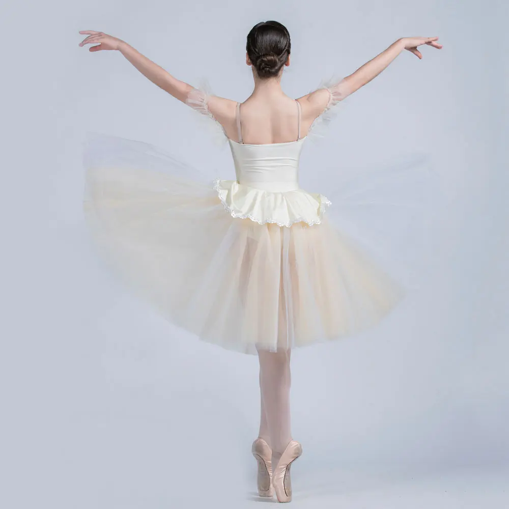 20006 Ivory Spandex Camisole Leotard Bodice with Romantic Tutu Skirt for Girls and Women Ballet Dancing Dress