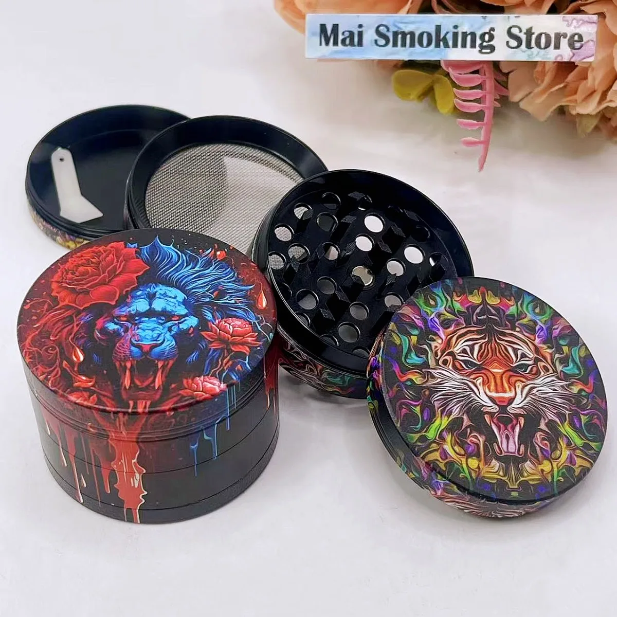 Moedor de Ervas Manual de 2 Polegadas, 4 Camadas, para Especiarias, Pimenta, Sal, Moedor de Tabaco, Ferramenta para Fumar