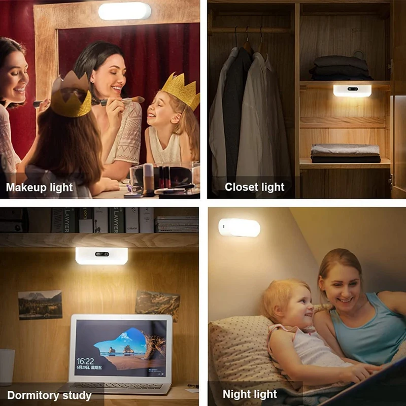 Unter Schrank leuchten, stufenlos dimmbare Lese lampe wiederauf ladbar, 5 Farben verstellbar für Schrank, Schmink spiegel