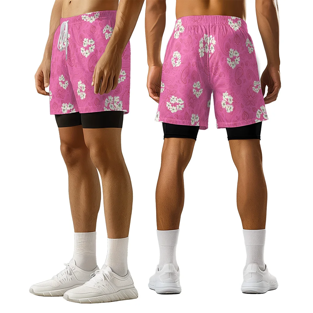 2024 New original design simple little flower Summer trend style 3D advanced printed casual basketball style shorts