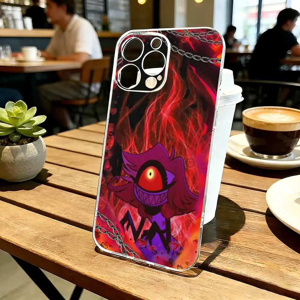 

H-Hazbin Hotel N-Niffty Phone Case For iPhone 17 16 15 14 13 12 11 Mini Pro Max Plus Transparent Cover
