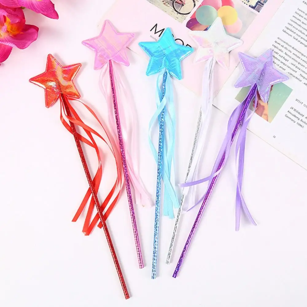 Wedding Dreamlike Star Fairy Wand Five Pointed Star Role-playing Princess Wand Colorful Girls Wand Kids Stick Wand Birthday Gift