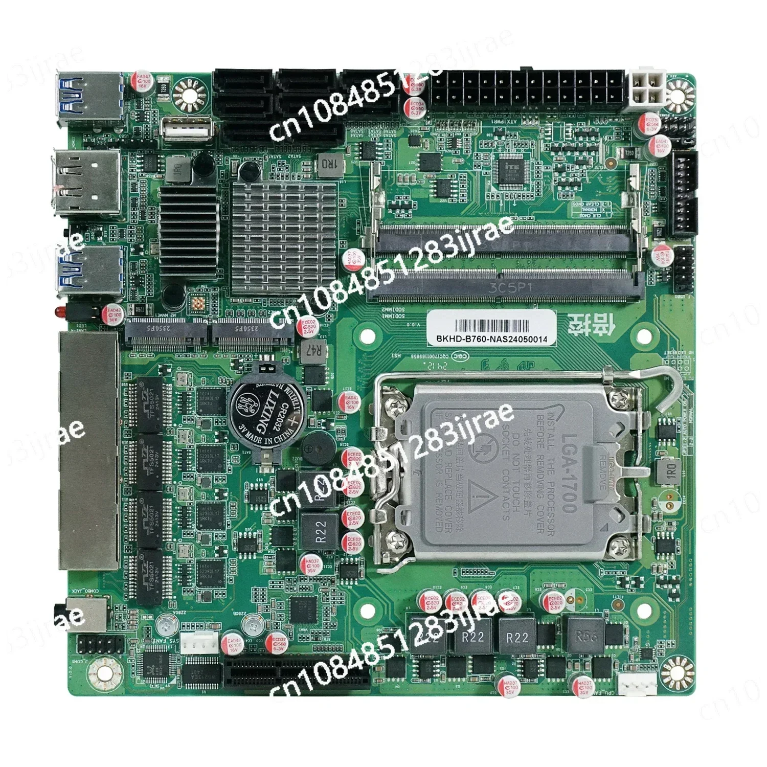 Mini ITX B760 NAS Motherboard Home Processor LGA1700 CPU 2*DDR5 4*i226 2.5G 2*M.2 NVME 8xSATA 1*PCIEX4 1*DP 1*HD Firewall Server