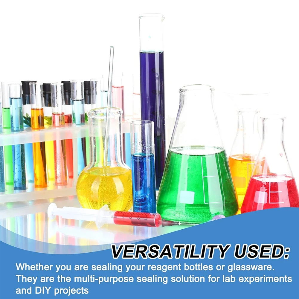 4PCS Silicone Stopper White Semi-transparent With 8mm Holes Tapered Reusable Lab Seal Stoppers Suitable for Test Tubes Flasks