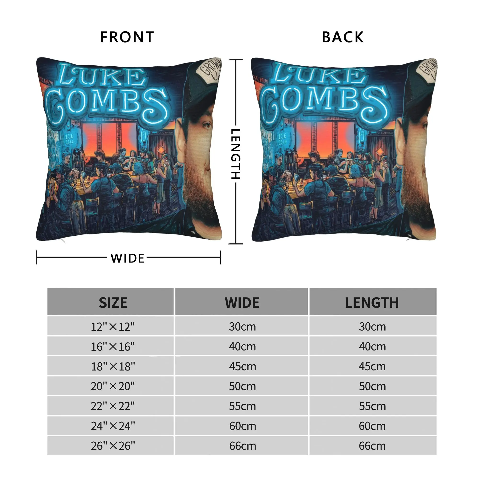 Y2K Car lukes comb fan gift singer  Decorations Pillowcase Accessories  Pillow Cover Square Multi-Size