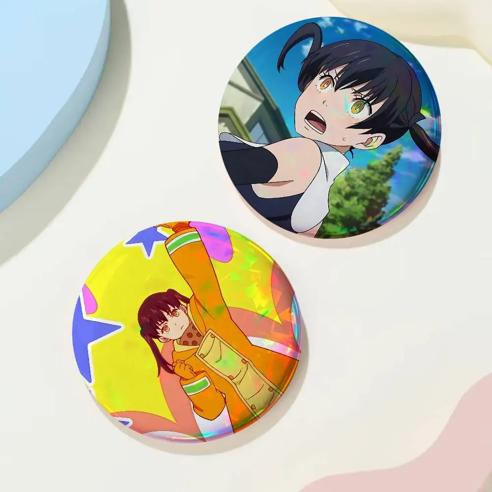 Cartoon Tamaki Kotatsu Cute For Badge Custom Laser Hologram Enamel Pin Badge Metal Lapel Brooch For Clothes Bag Accessory Gift