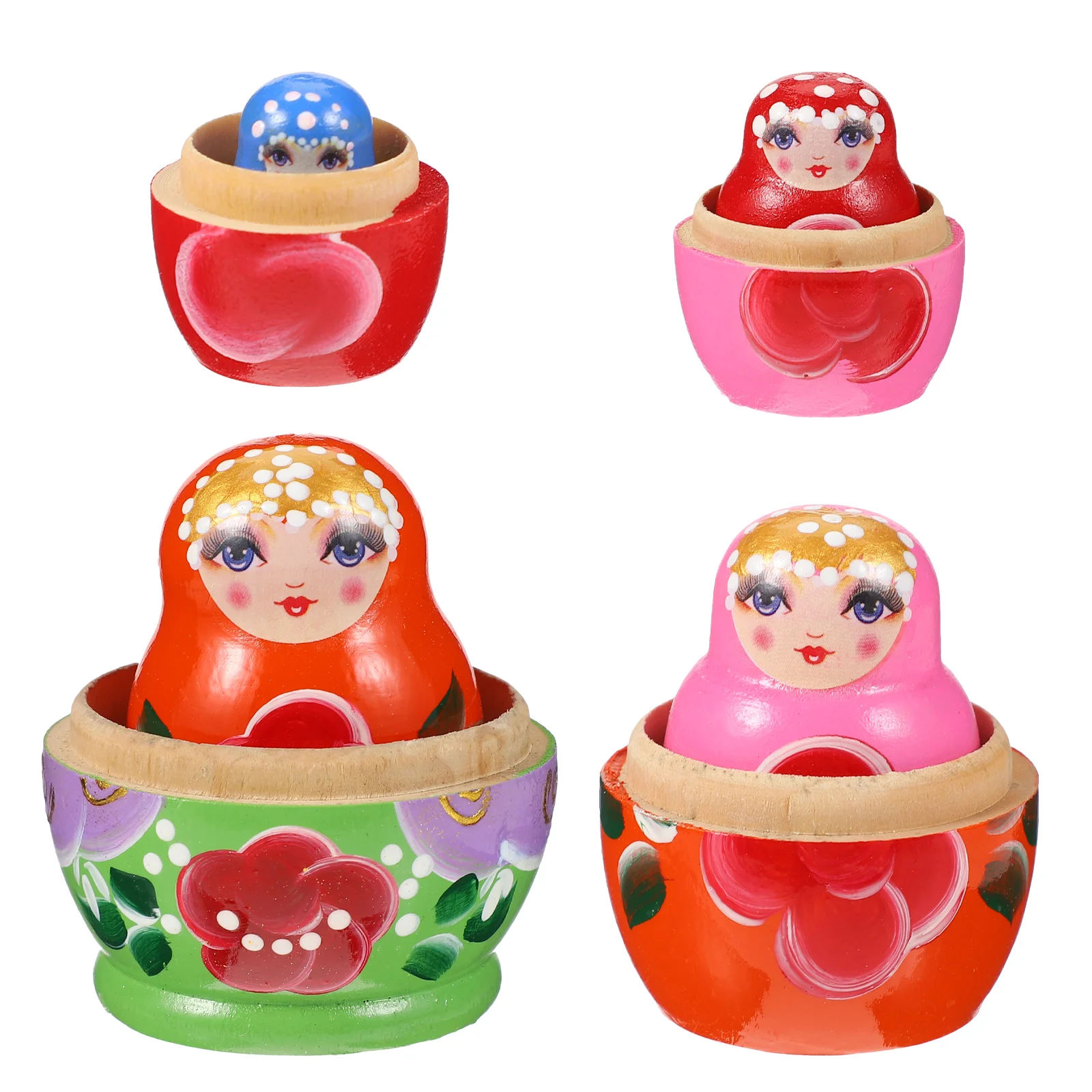 5 peças quebra-cabeça matryoshka criança brinquedos infantis russo empilhamento matryoshkas de madeira