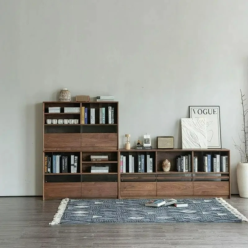 Customizable North American Black Walnut Short Bookcase Simple Modern Storage