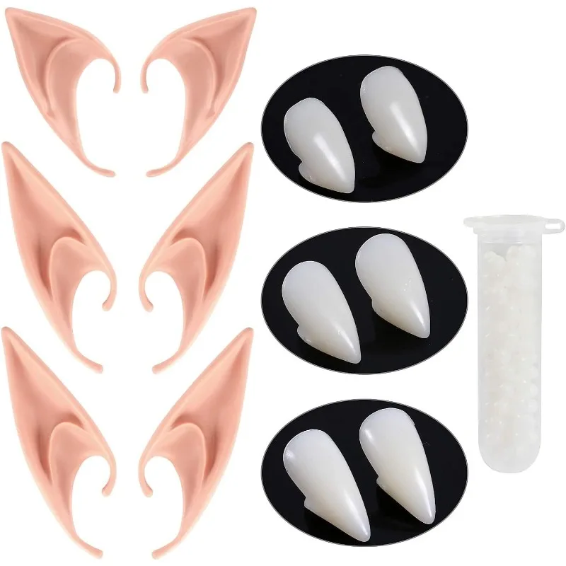 

Vampire Teeth Fangs Elf Ears for Cosplay Costume Accessory Halloween Party Favors