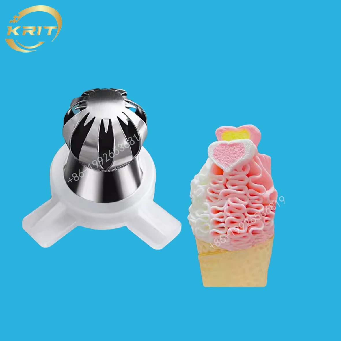 1 Piece Stainless Steel Wave Shaped Nozzle Fantastic Style Soft Serve Ice Cream Maker Parts