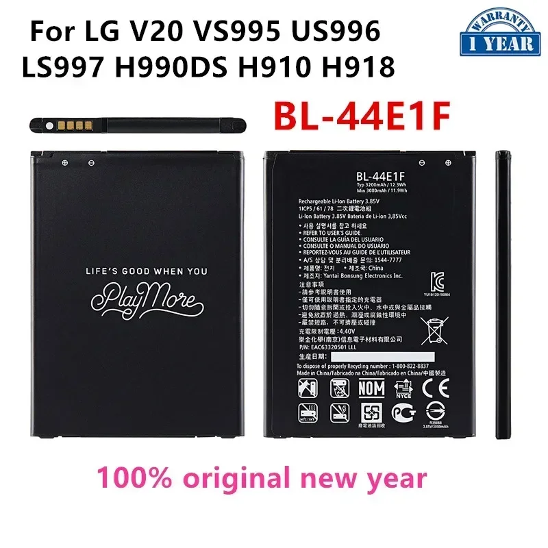 

Original BL-44E1F 3200mAh Battery For LG V20 VS995 US996 LS997 H990DS H910 H918 F800 H990 BL 44E1F Mobile phone Batteries