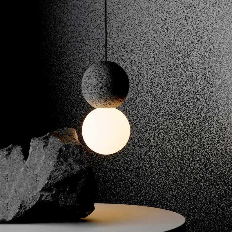 LED Pendant Lights Nordic New Single Head Chandelier to Bedroom Bedside Lighting Sconces Creative Cement Home Decors Wall Lamps