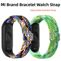 Nylon Braided Strap for Mi Band 5 6 7 Strap Elastic Adjustable Wristband Replacement Bracelet For xiaomi Miband 5 6 7
