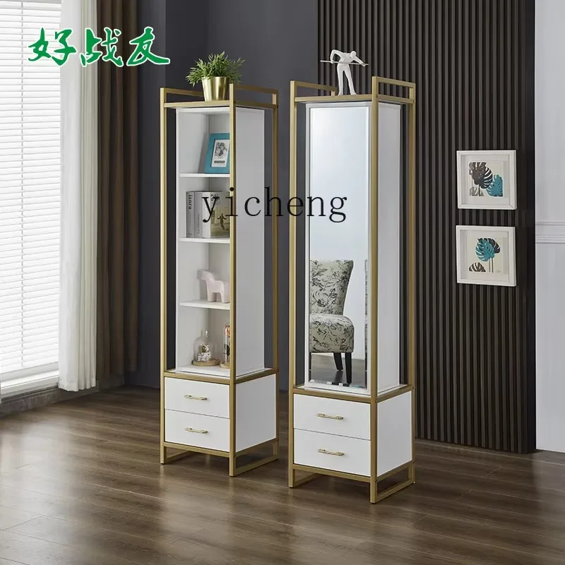 Jz-28  Full-length Mirror Full-length Mirror Household Bedroom Rotatable Multi-functional Storage Display Cabinet
