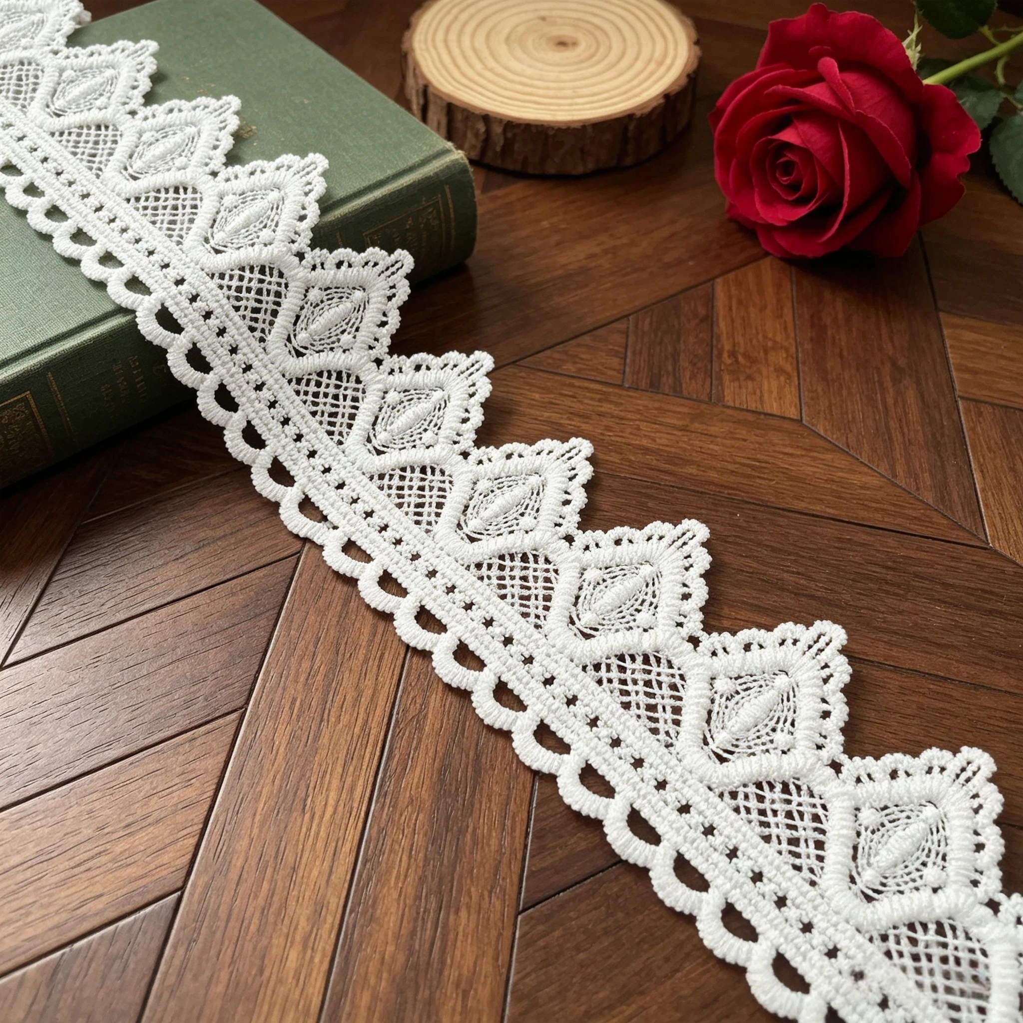 Ribete de Encaje Geométrico Fe - Wedding Dress Supply reseña y precio