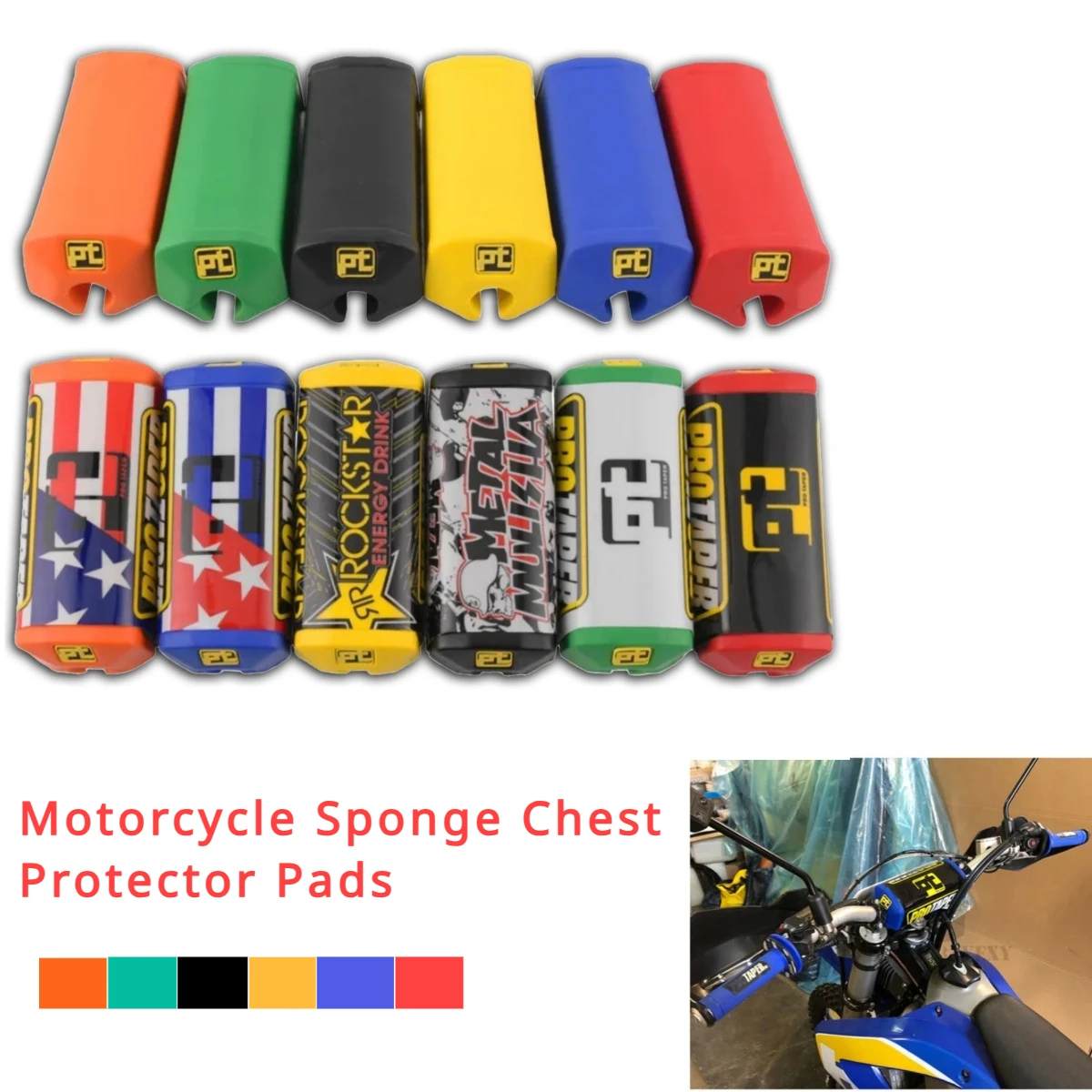 

Motorcycle Chest Protector Pads Moto Cross Pocket Dirt Pit Bike Motocross for Protaper Pro Taper Handlebar Sponge Modified Parts