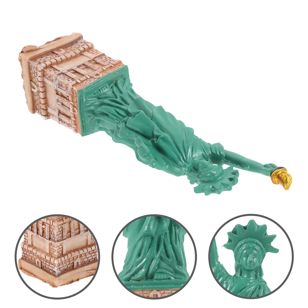 2Pcs Resin Statue of Liberty Desktop Sculpture Elegant Office Home Decoration New York Souvenir Micro Landscaping Decor Resin