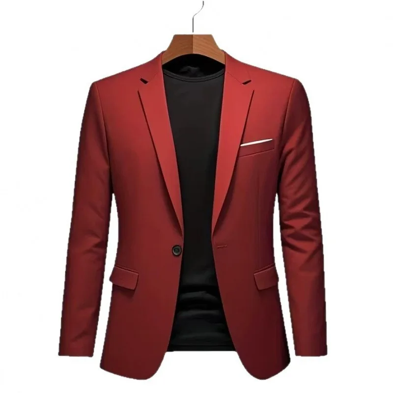 

Men's Slim Fit One Button Blazer Lightweight Casual Suit Jacket Notch Lapel Formal Wedding Coat