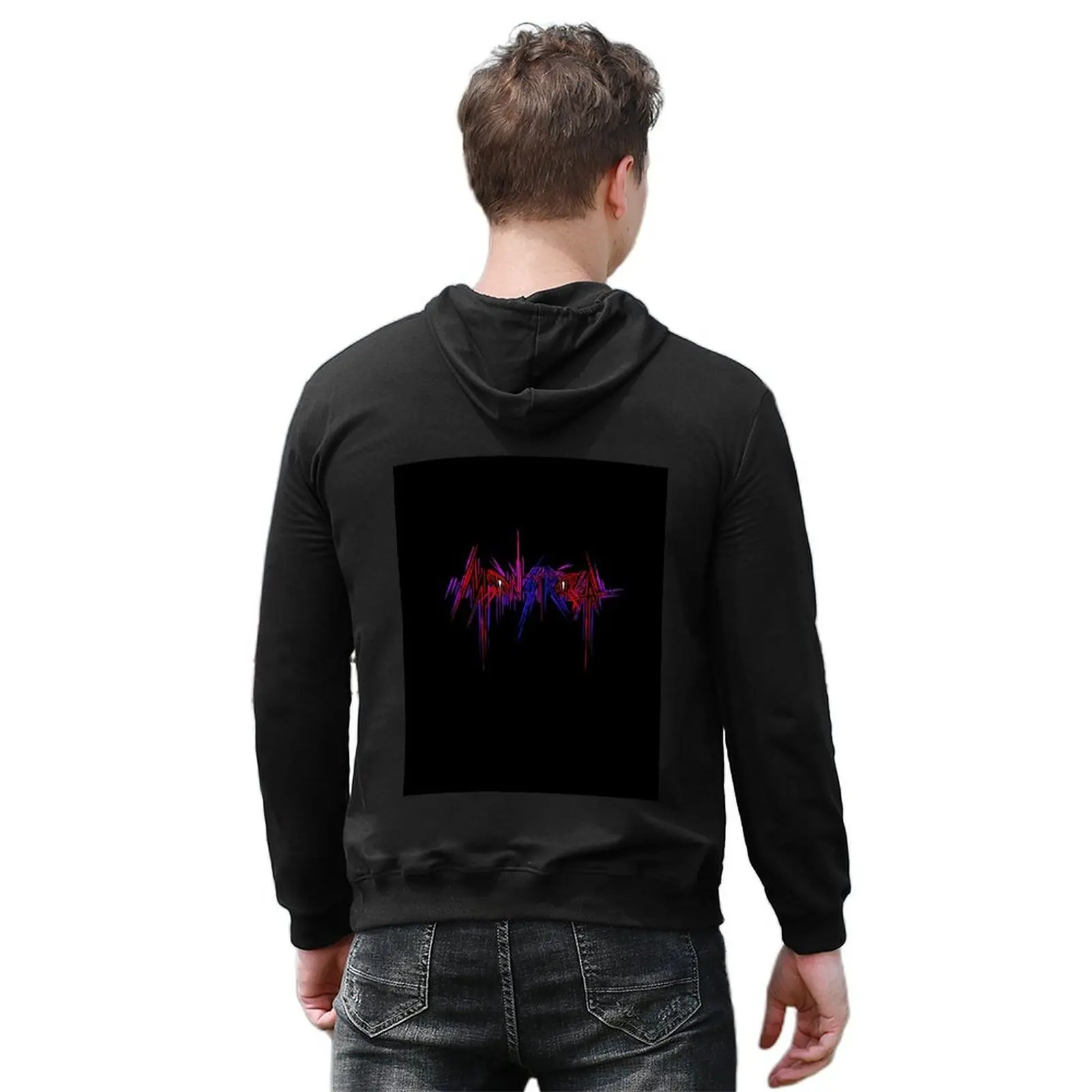 Monstrosa Metal Logo - Kolorowa bluza z kapturem męska odzież jesień odzież koreańska jesień odzież męska bluza graficzna