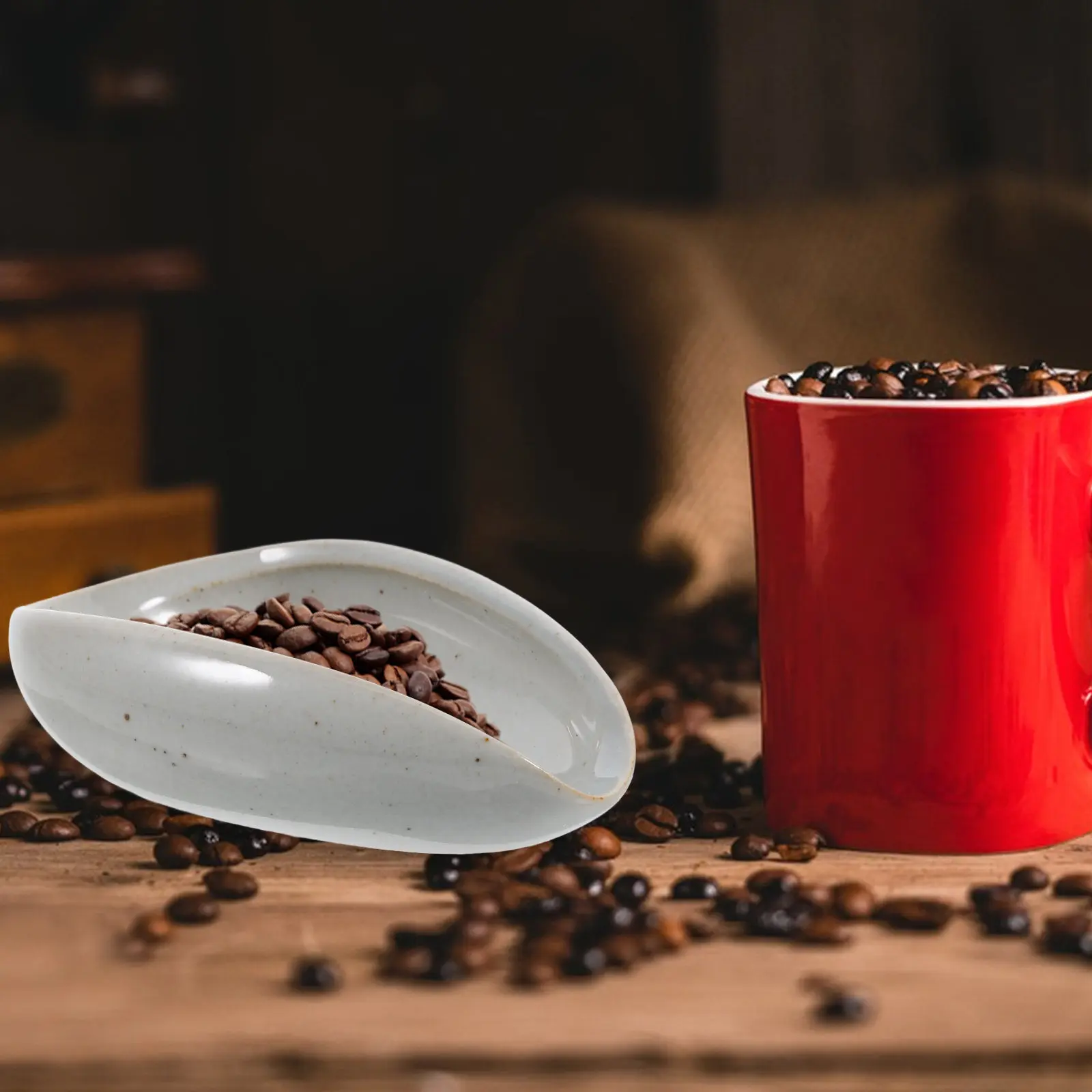 Ceramic Coffee Bean Dosing Tray Multi-Function Weighing Cup for Espresso Beans Grounds Tea Leaves Precision Measurement Kitchen