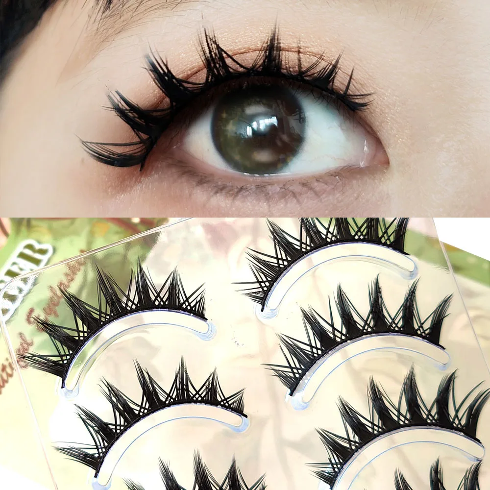 5 Pairs Makeup False Eyelashes Black Band Thick Eyelash Extension Wispy Long Handmade Reusable Mink Lashes