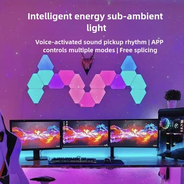 Intelligent Atmosphere Light Graffiti WIFI Cool Quantum Light Remote Control Microphone Splicing Channel Wall Light