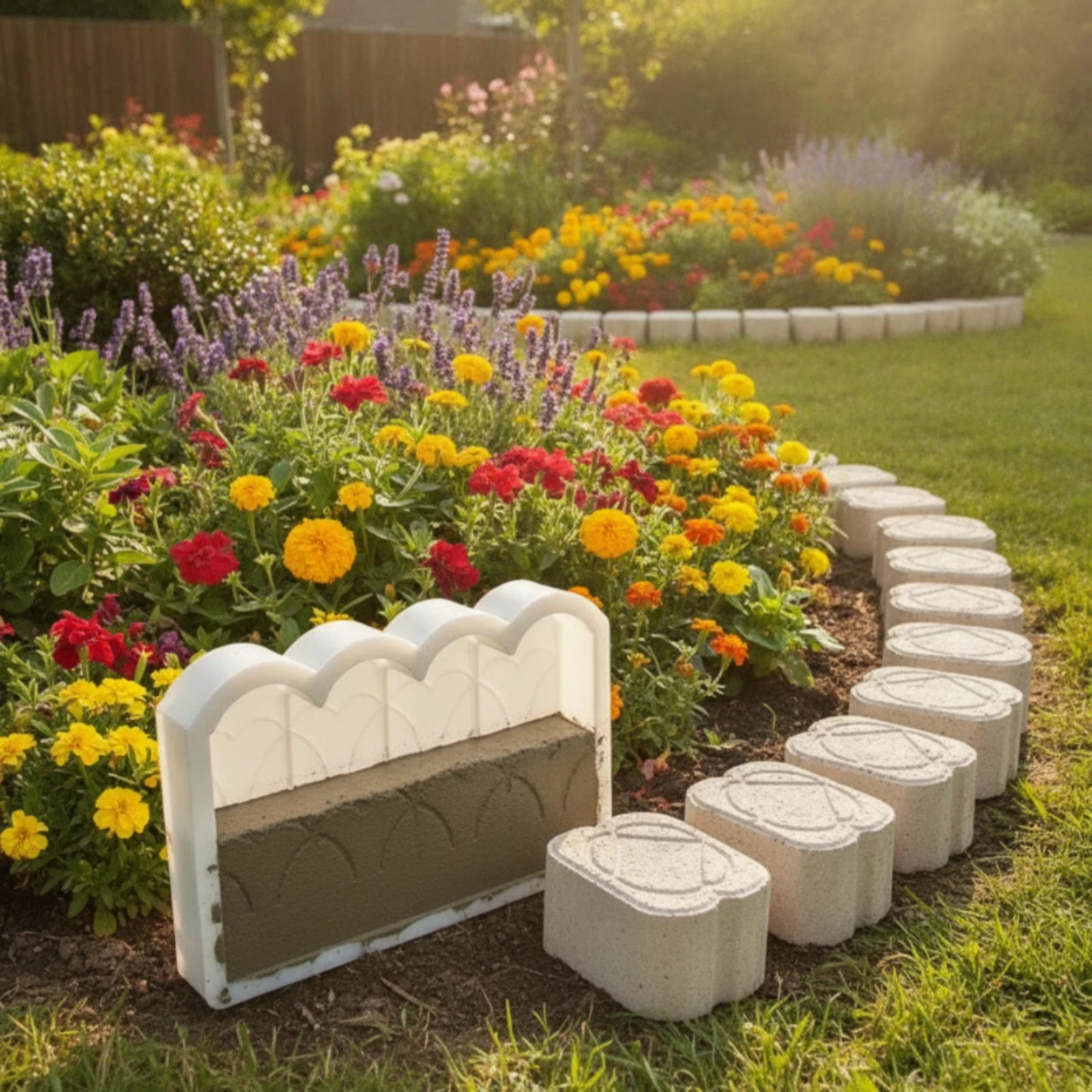 Brick Mold Rounded Decorative Border Edging Mold Concrete Garden Border Form for Outdoor Landscape Projects