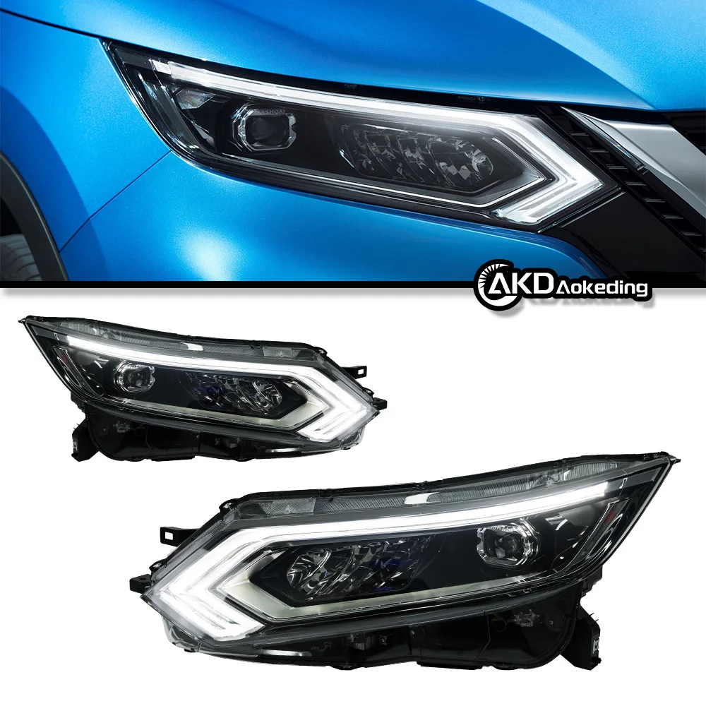 For Nissan Qashqai Headlights 2018-2020 DRL Day Running Light LED Bi Xenon Bulb Fog Lights Car Accessory Dualis Head Lamp