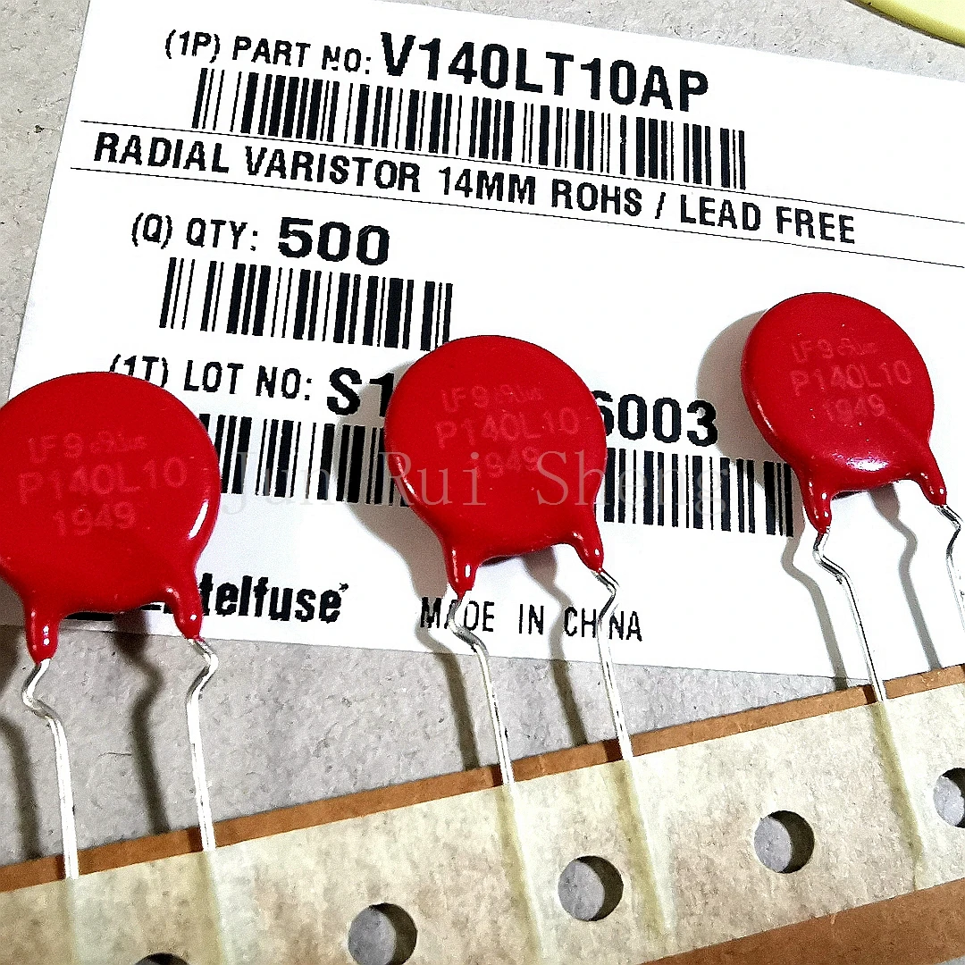 

1/10/20PCS Original Litteifuse For V140LT10AP P140L10 Red Varistor 220V 4.5KA 14MM Rheostat AC140 DC180 900pF V140LCSU V140LT10